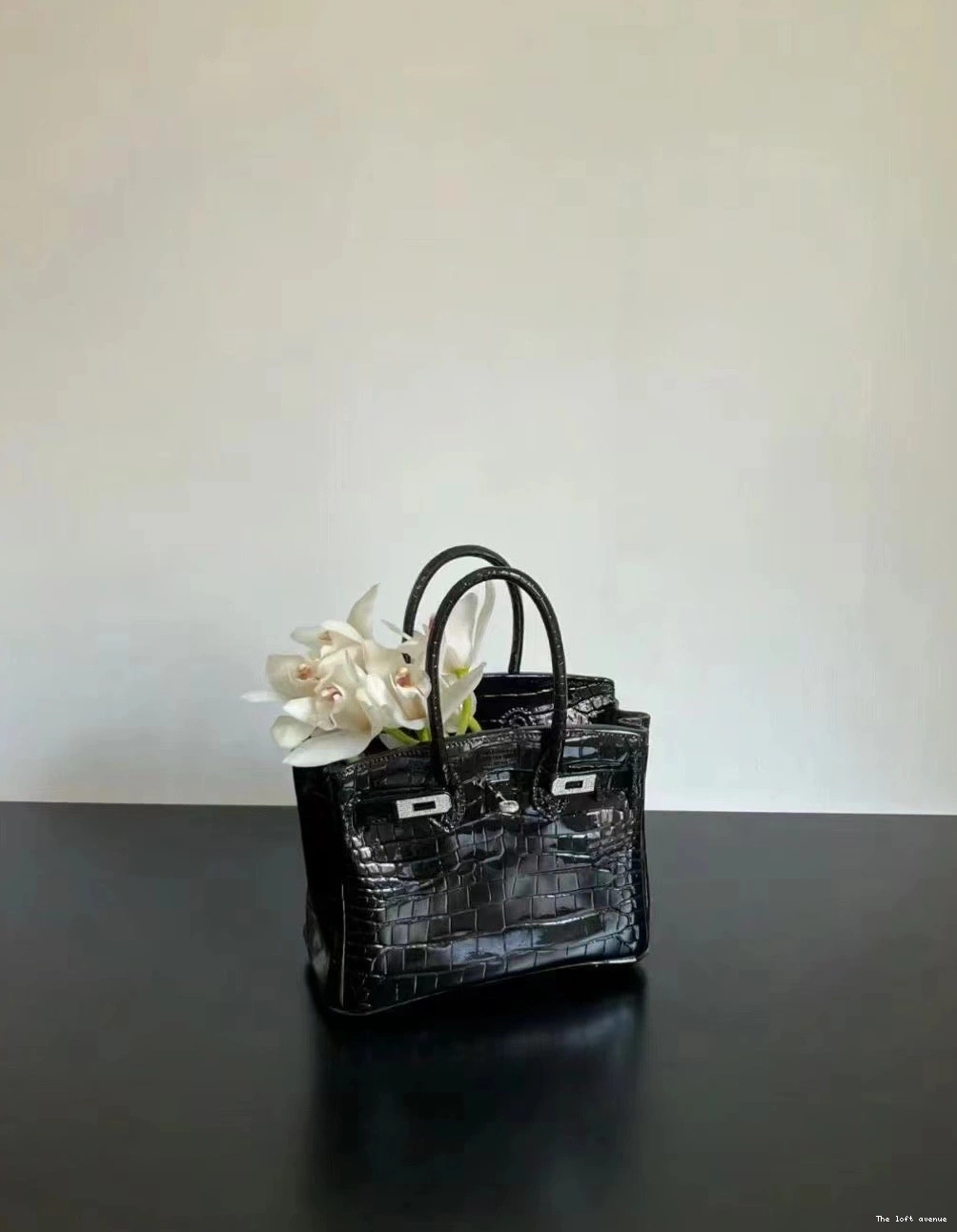FLOWER BAG VASE BLACK BIRKIN 0815